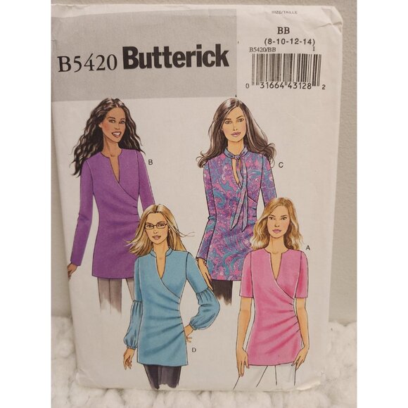 Butterick B5420 Sewing Pattern UNCUT Sizes 8–14 | Women’s Tunic Top - Picture 7 of 10
